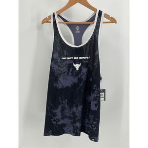 Under Armour Project Rock Tank Top Men Large Black Avy Mesh Do not go gentle New